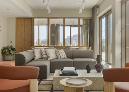 A cosy events lounge adjacent to the MYO New Street Square terrace