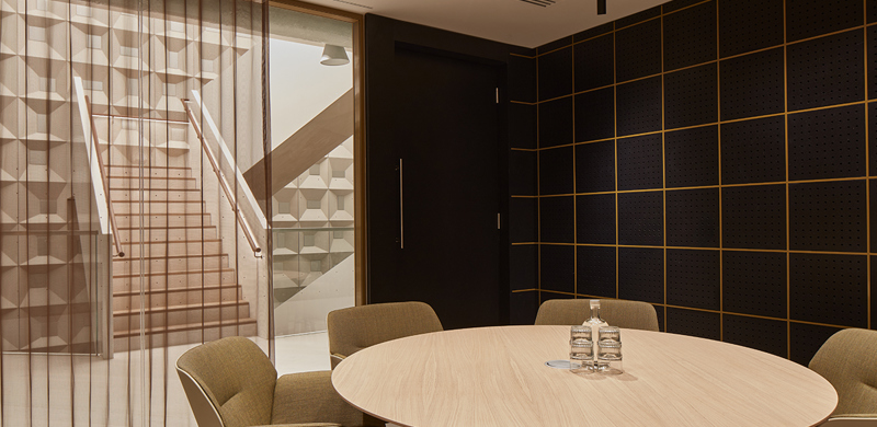 Intimate meeting room that seats six people