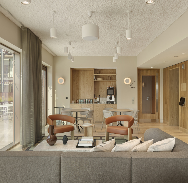 Serene kitchen and lounge space