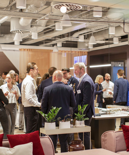 Networking space filled with professionals