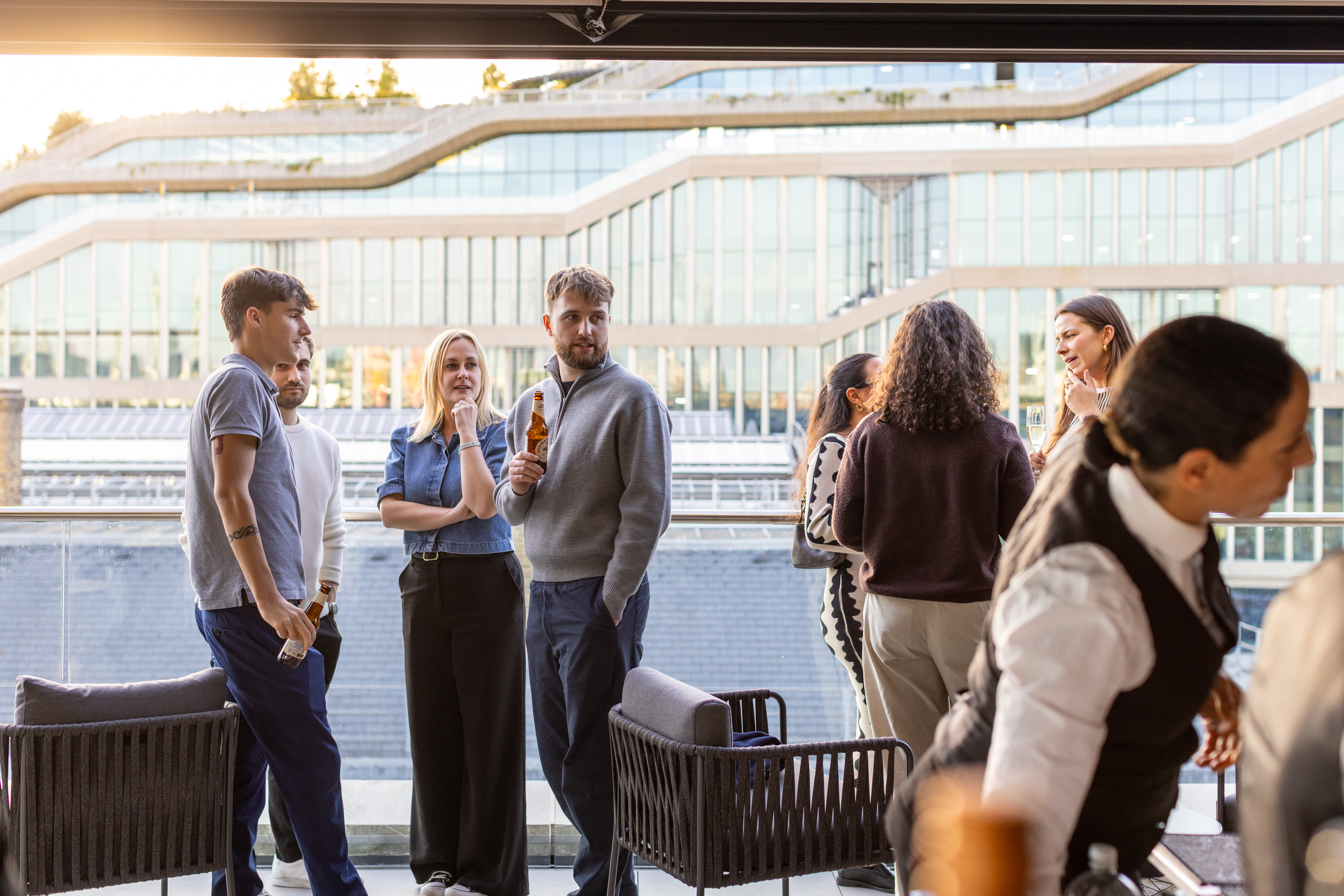 Professionals networking together