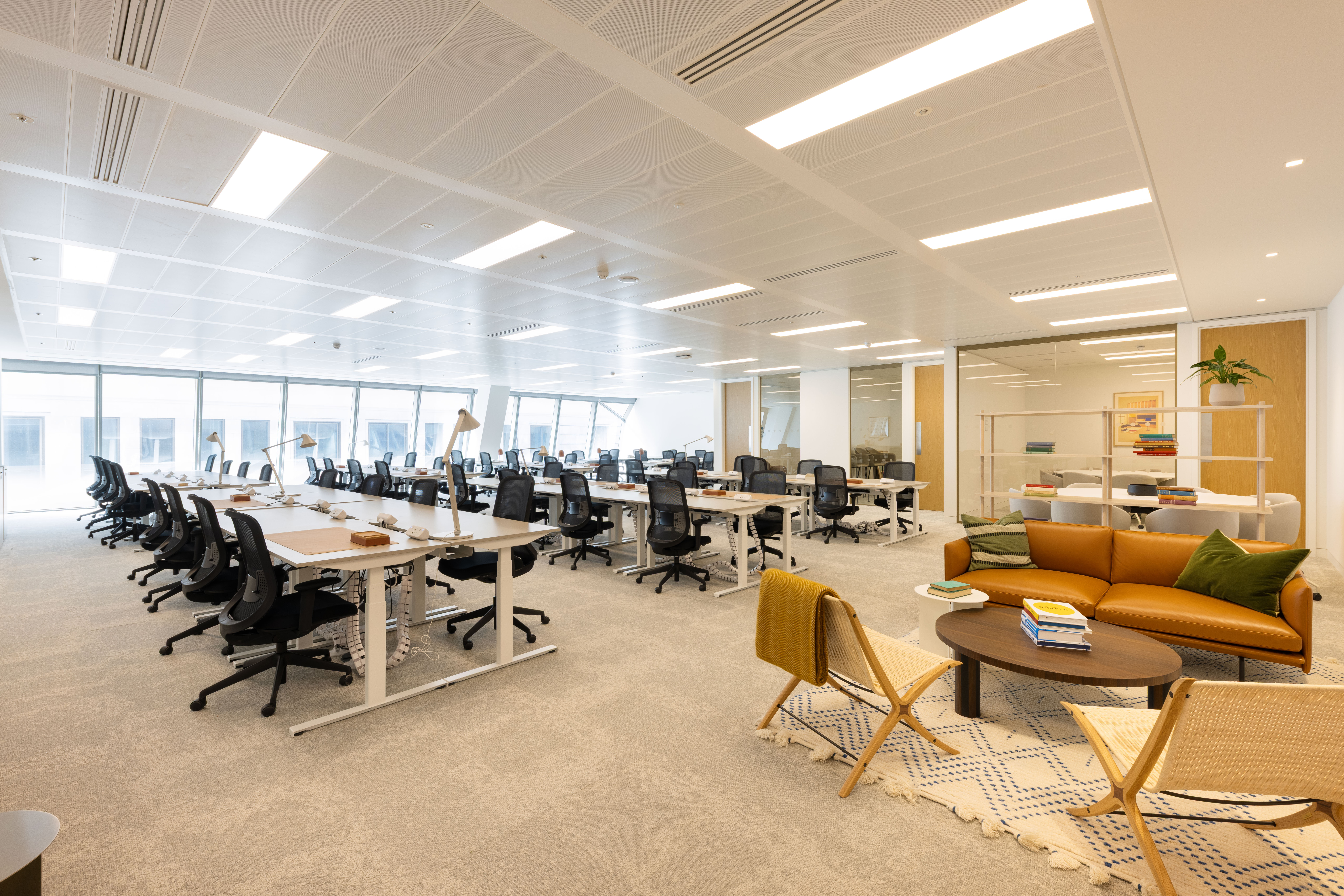 Open-plan office and lounge space